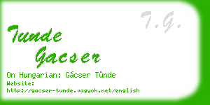tunde gacser business card