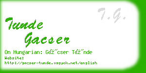 tunde gacser business card